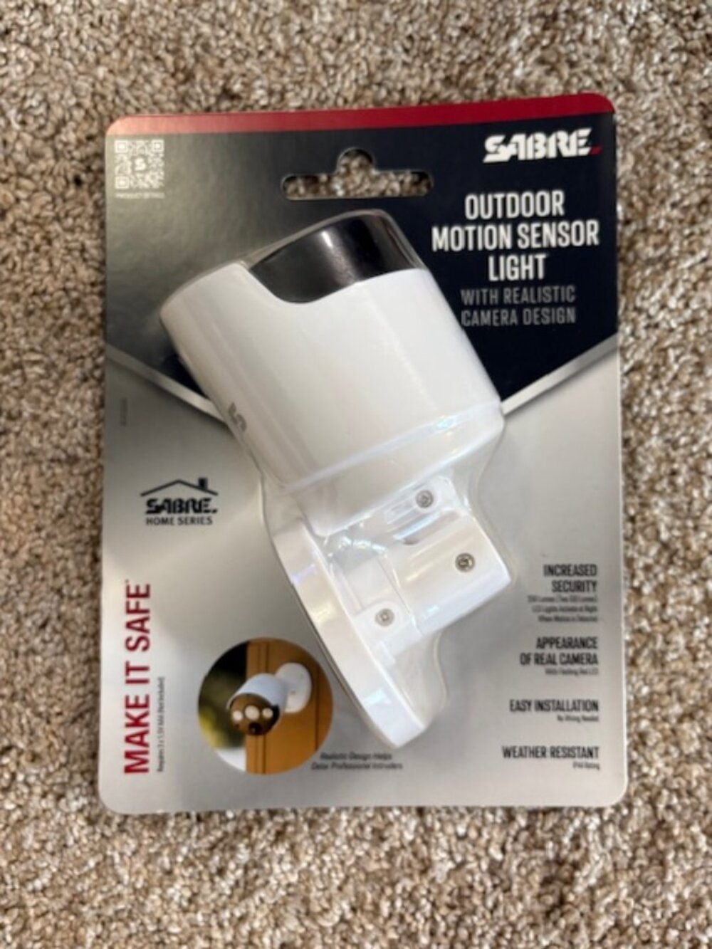 SABRE 2-in-1 Fake Security Camera with Motion Detector, Two LED Lights